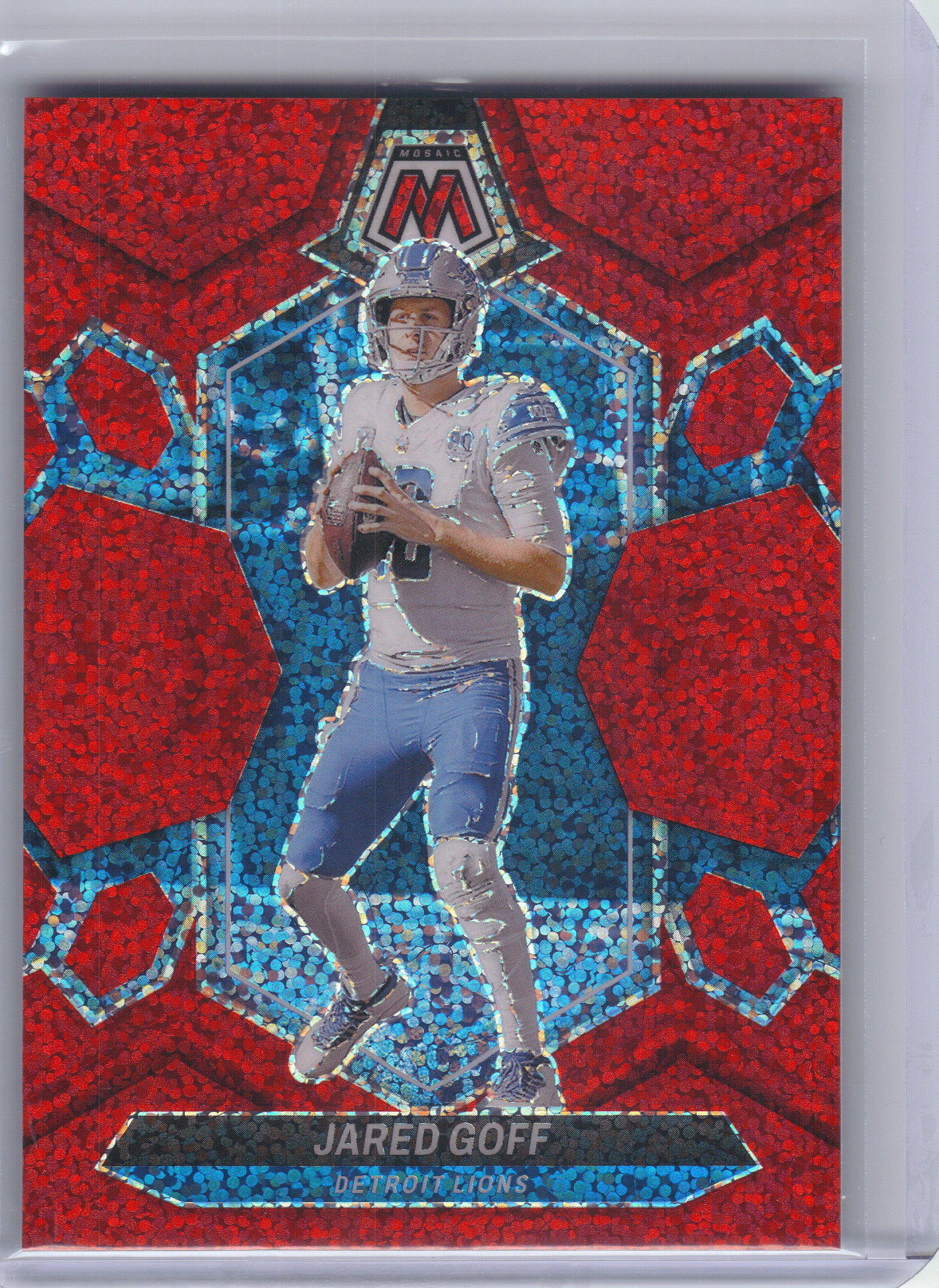 2024 Panini Mosaic #71 Jared Goff Red Sparkle Detroit Lions