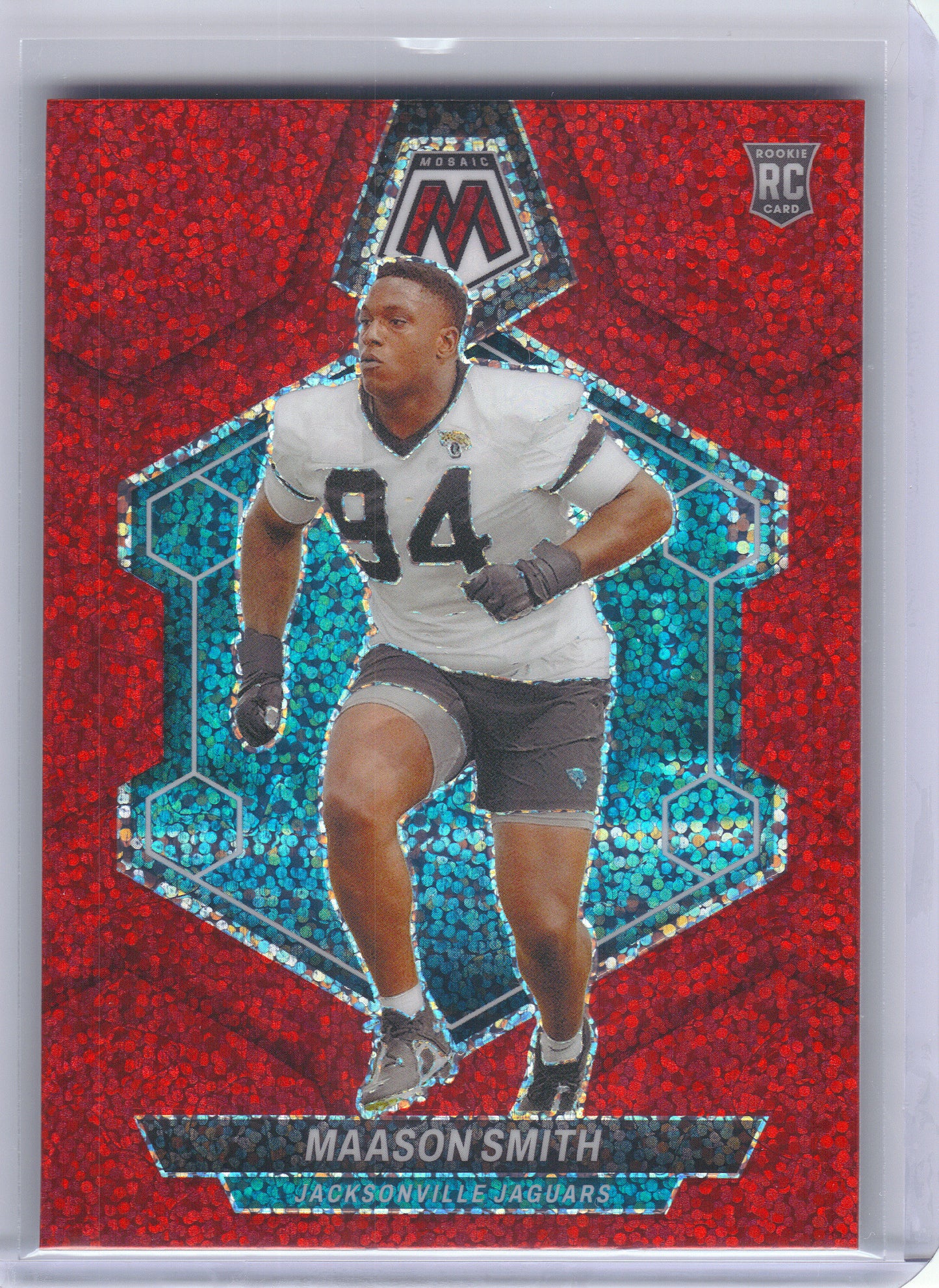 2024 Panini Mosaic #347 Maason Smith Red Sparkle Jacksonville Jaguars