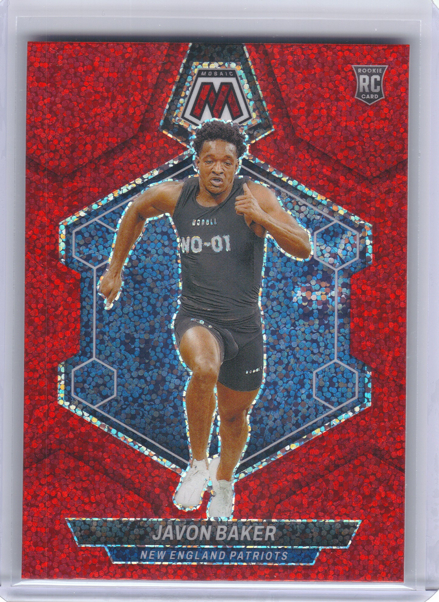 2024 Panini Mosaic #380 Javon Baker Red Sparkle New England Patriots