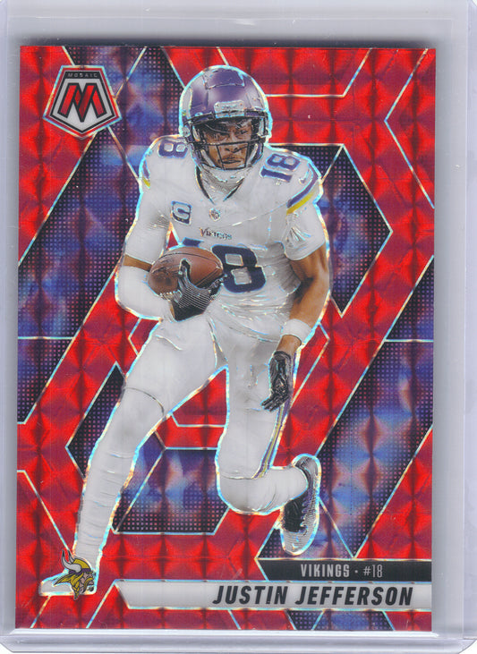 2025 Panini Mosaic #19 Justin Jefferson Mosaic Red Minnesota Vikings
