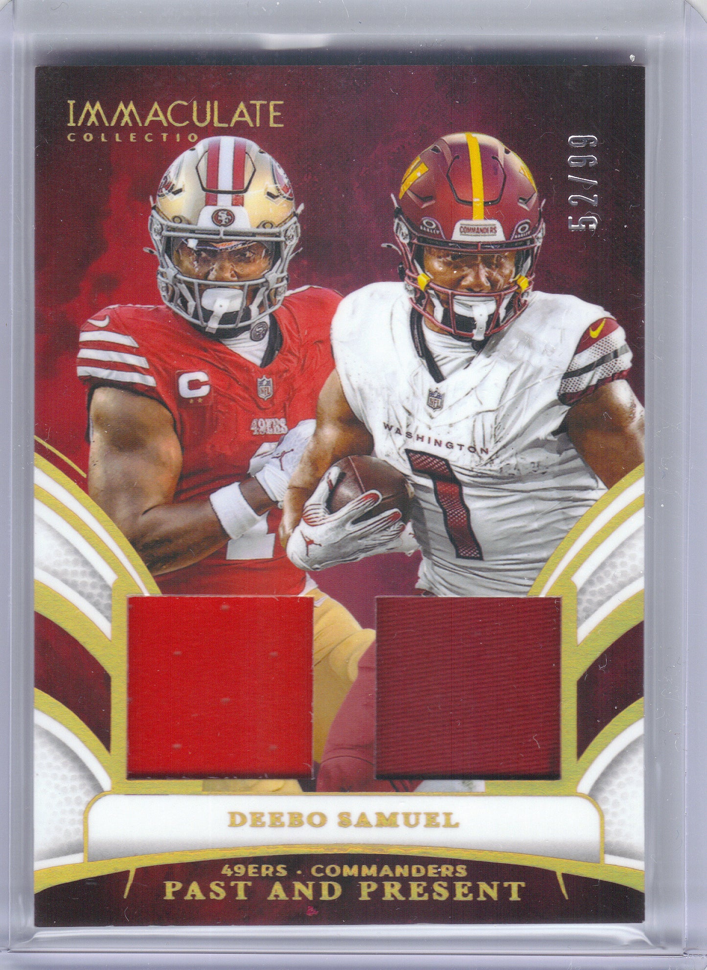 2024 Panini Immaculate Collection #PPM-DSL Deebo Samuel Past and Present #'d/99 San Francisco 49ers SN,MEM