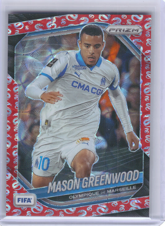 2025-26 Panini Prizm FIFA #139 Mason Greenwood Choice Snake Year Prizms #/48 Olympique de Marseille SN