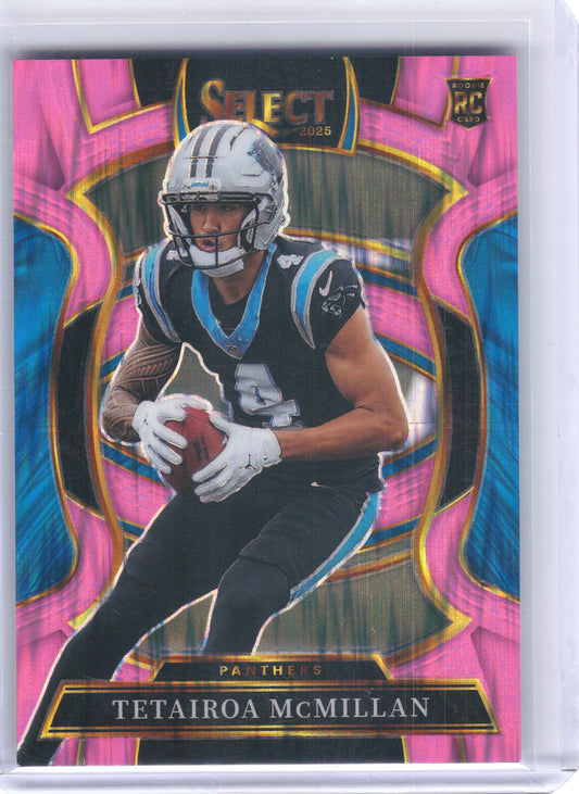 2025 Panini Select #44 Tetairoa McMillan Pink Prizm Shock Carolina Panthers RC