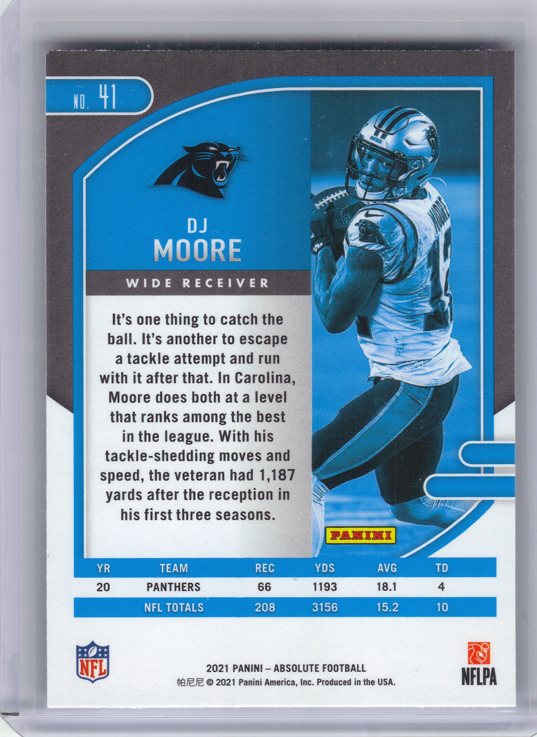 2021 Panini Absolute #41 DJ Moore Green Carolina Panthers