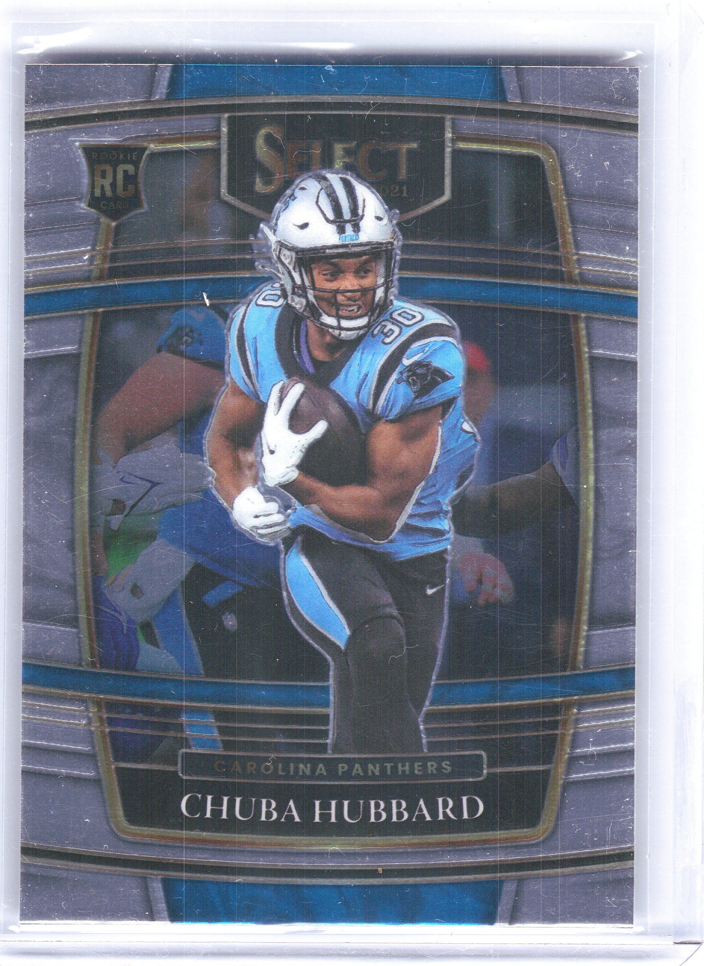 2021 Panini Select #76 Chuba Hubbard Silver Prizm Die Cut Carolina Panthers RC