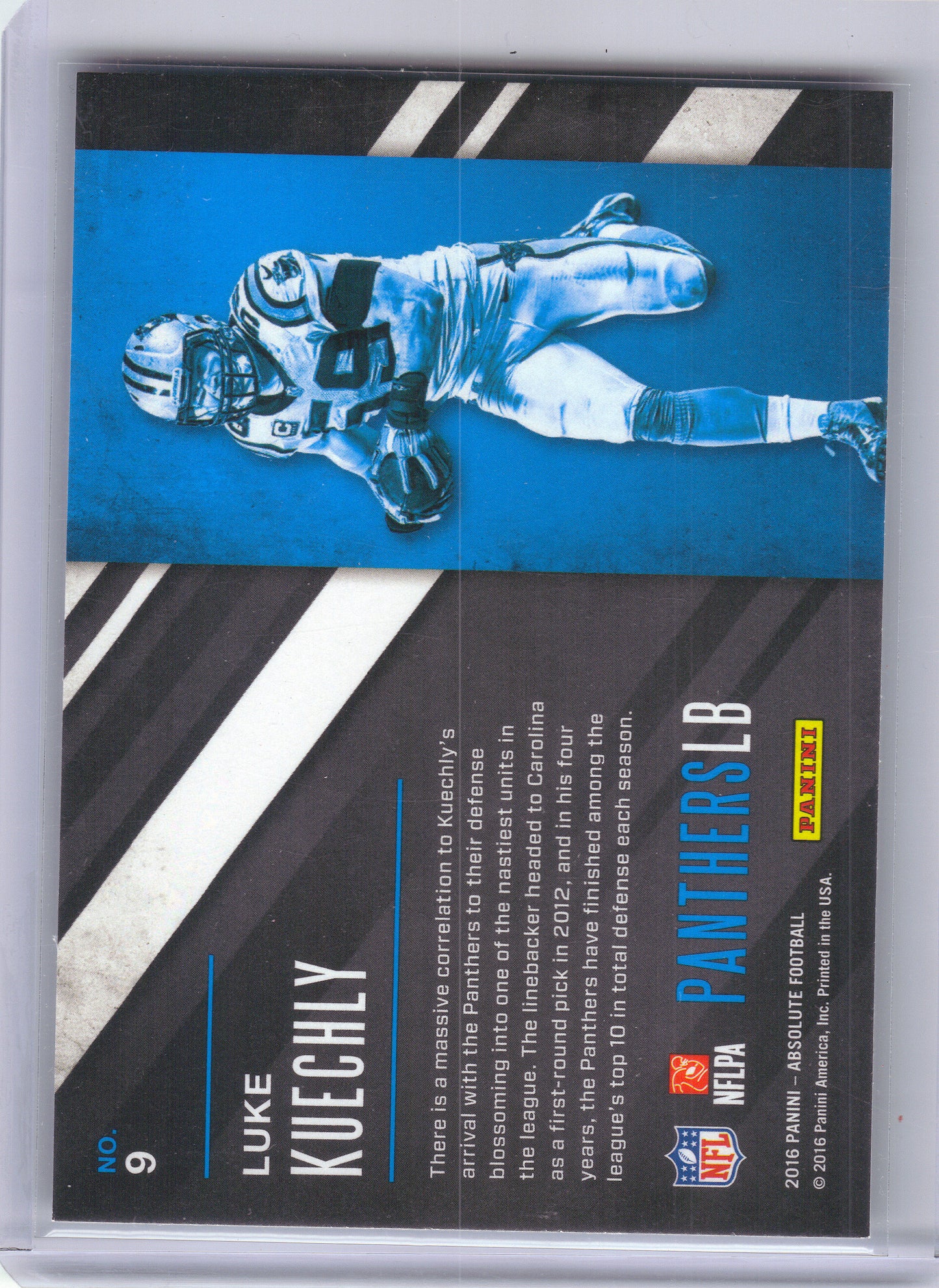 2016 Panini Absolute #9 Luke Kuechly Xtreme Team Carolina Panthers