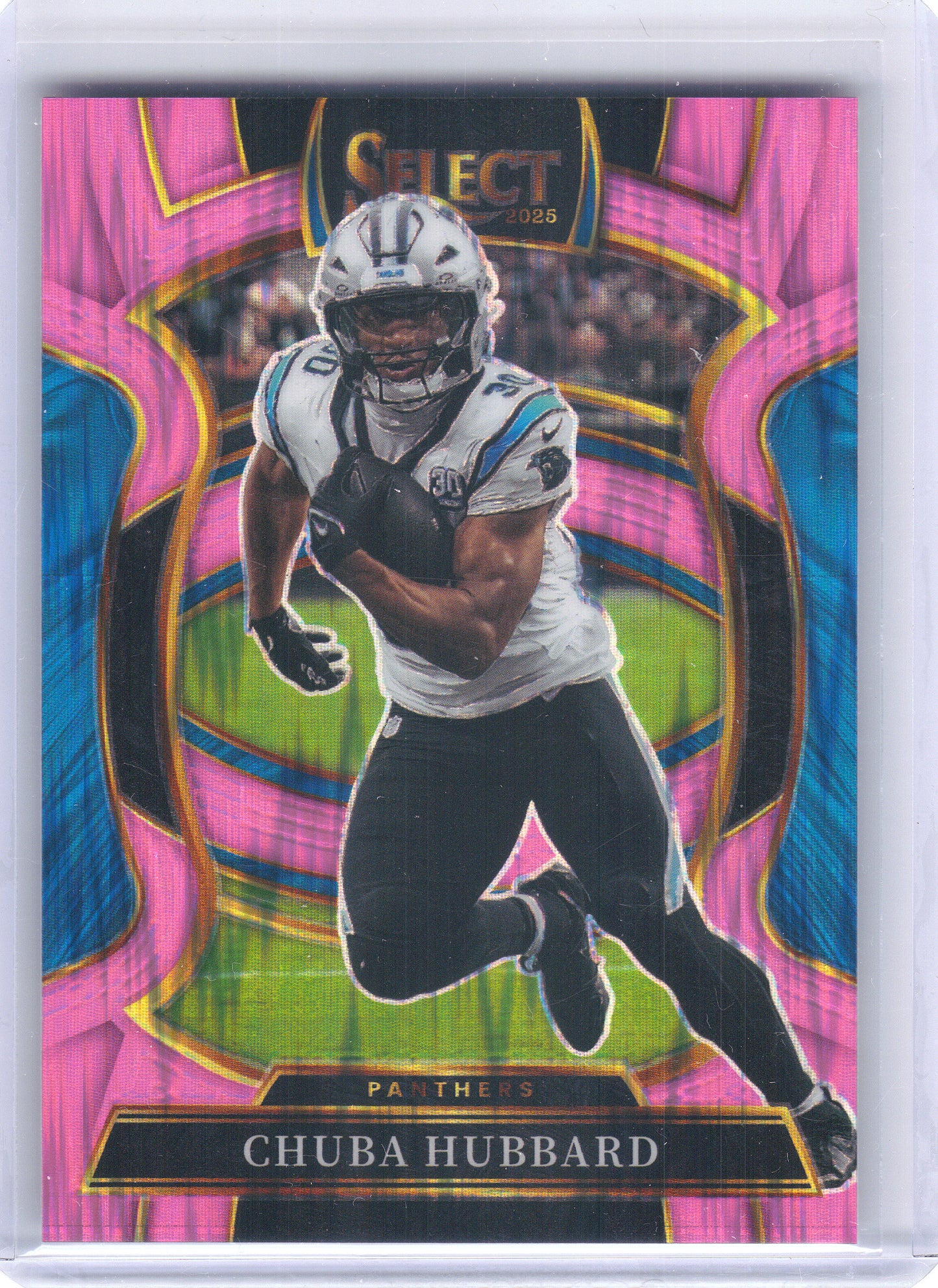 2025 Panini Select #43 Chuba Hubbard Pink Prizm Shock Carolina Panthers