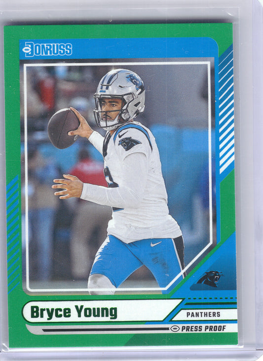 2024 Donruss #290 Bryce Young Press Proof Green Carolina Panthers