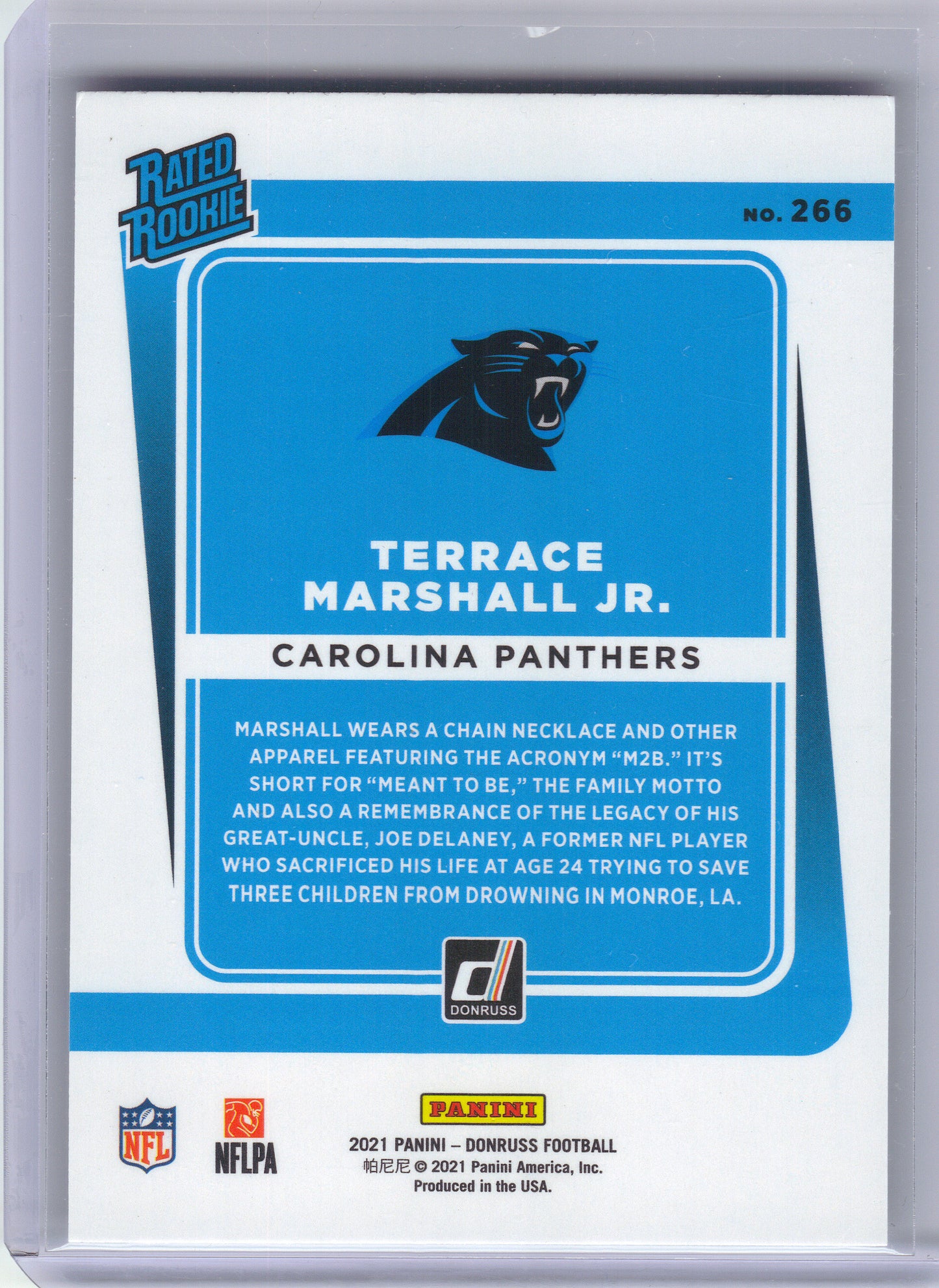 2021 Donruss #266 Terrace Marshall Jr. Carolina Panthers RC
