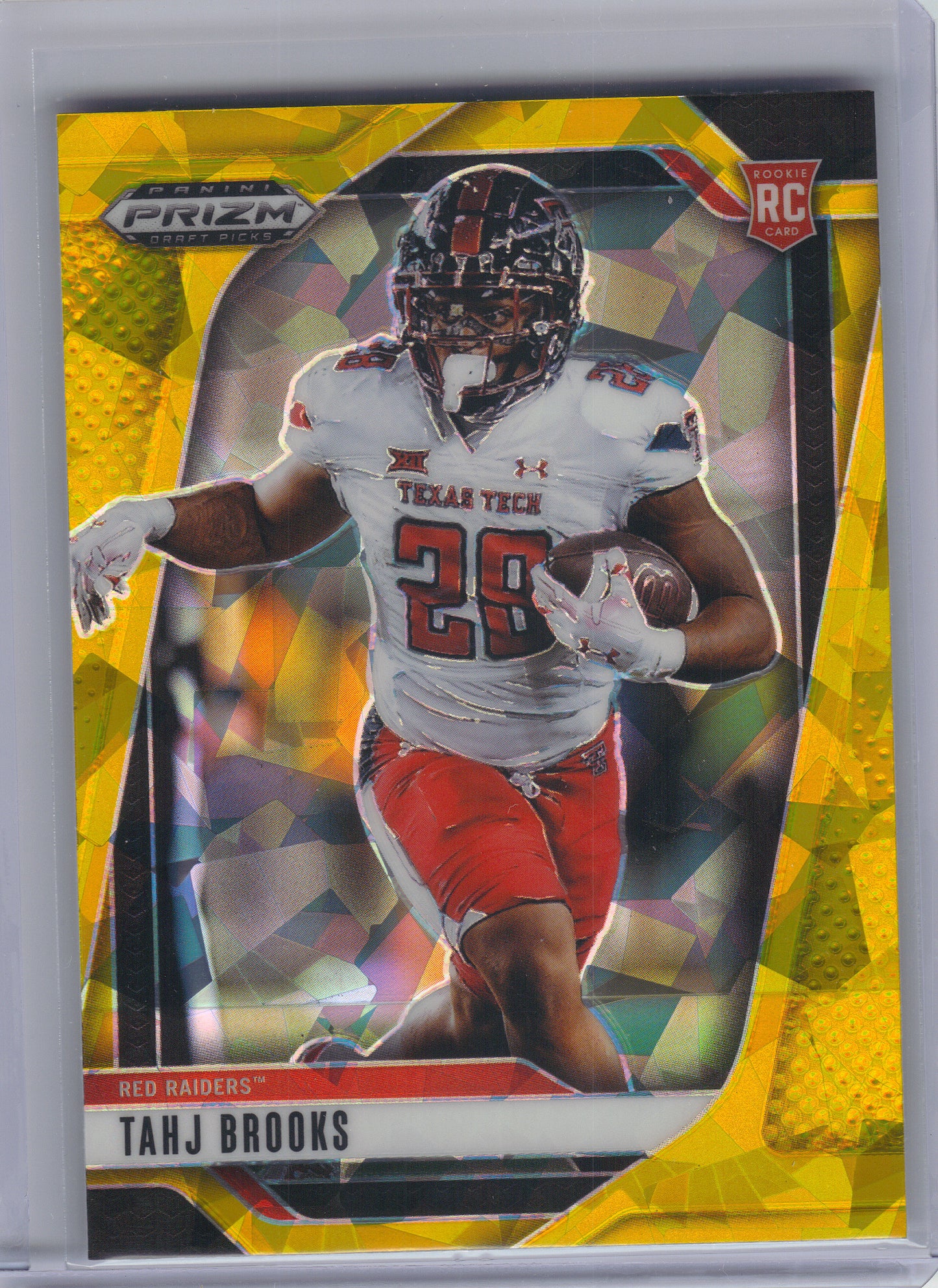2025 Panini Prizm Draft Picks #134 Tahj Brooks Prizms Gold Ice Texas Tech Red Raiders