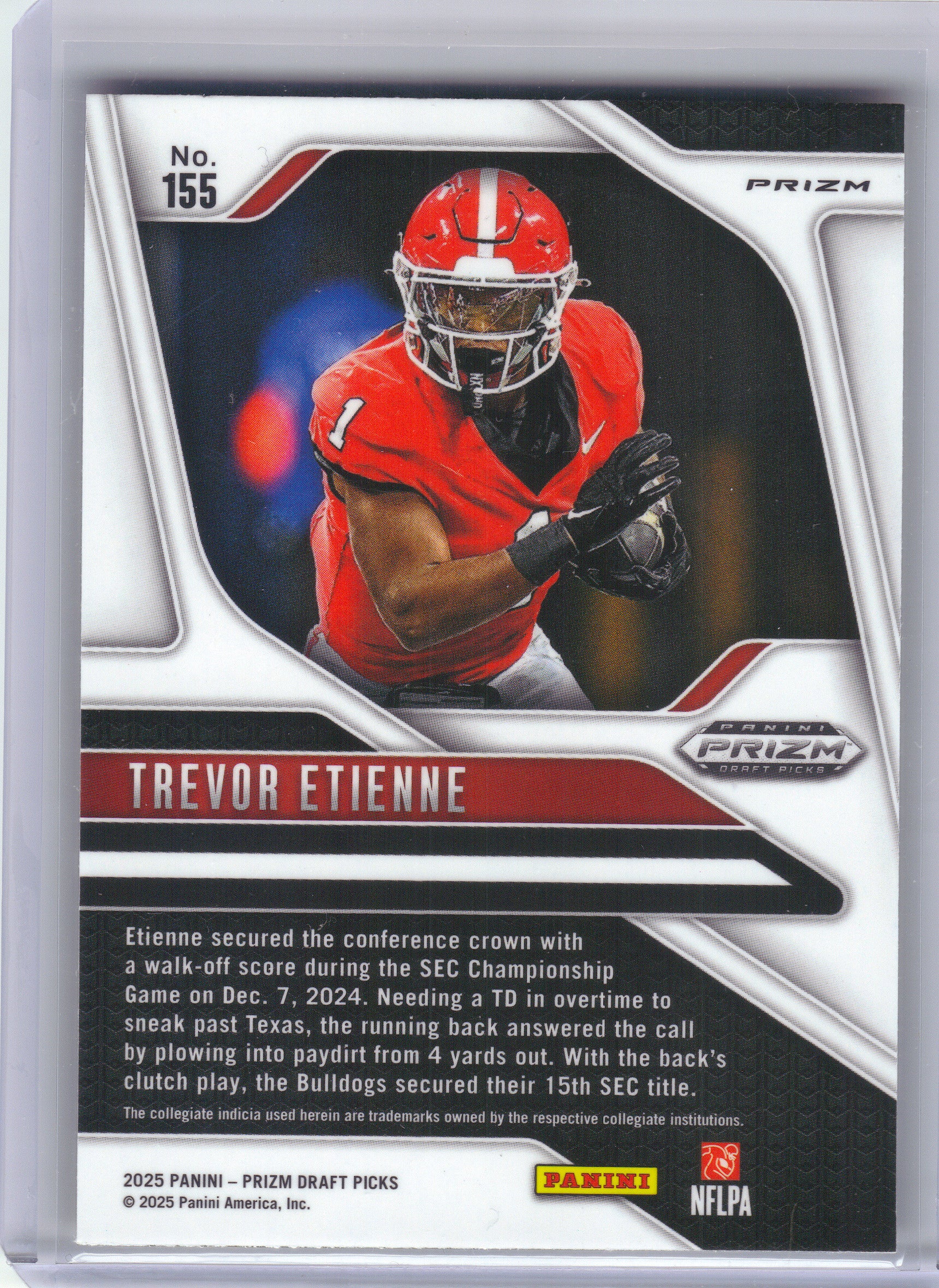 2025 Panini Prizm Draft Picks #155 Trevor Etienne Prizms Gold Ice Georgia Bulldogs