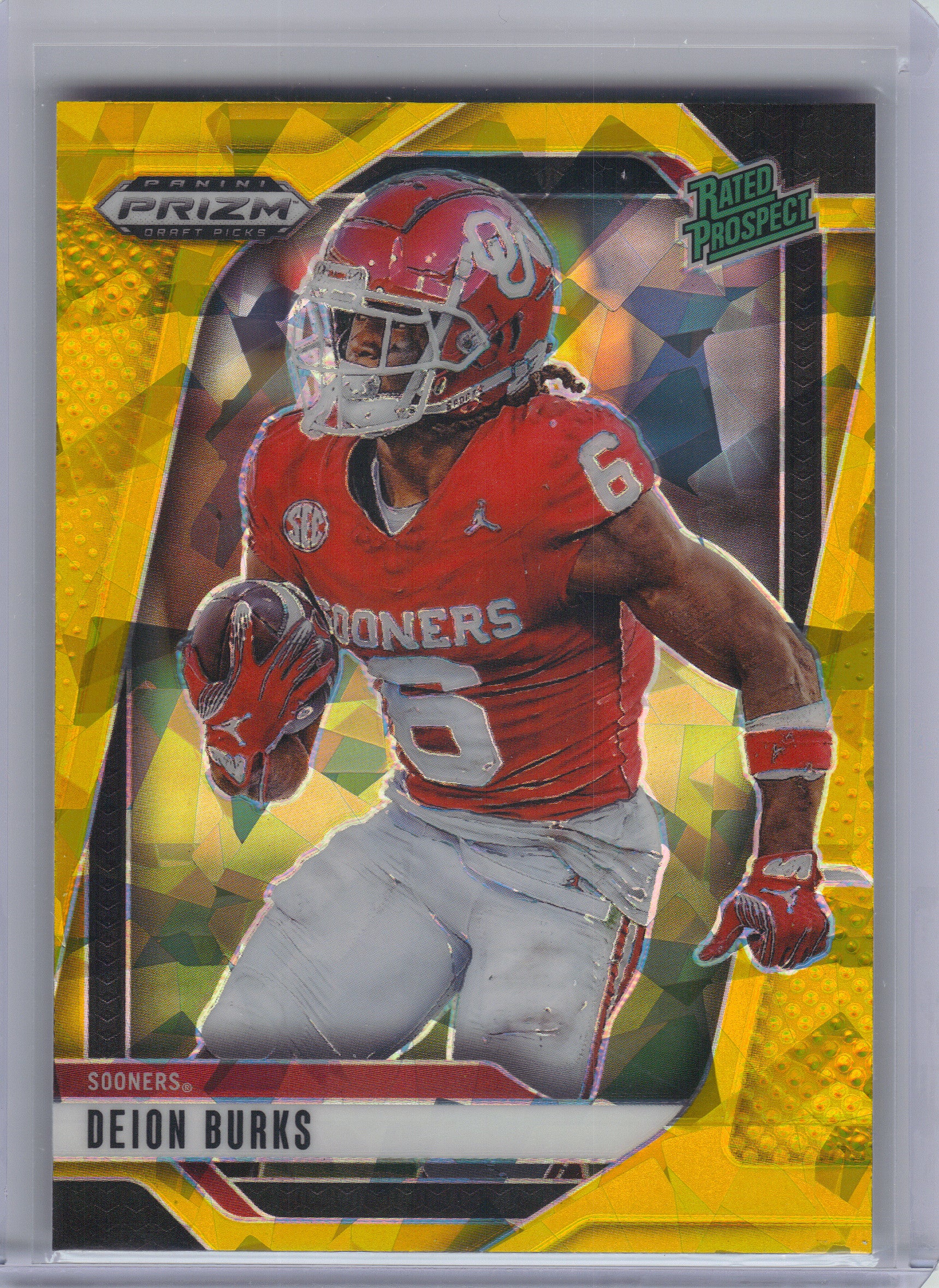 2025 Panini Prizm Draft Picks #163 Deion Burks Prizms Gold Ice Oklahoma Sooners