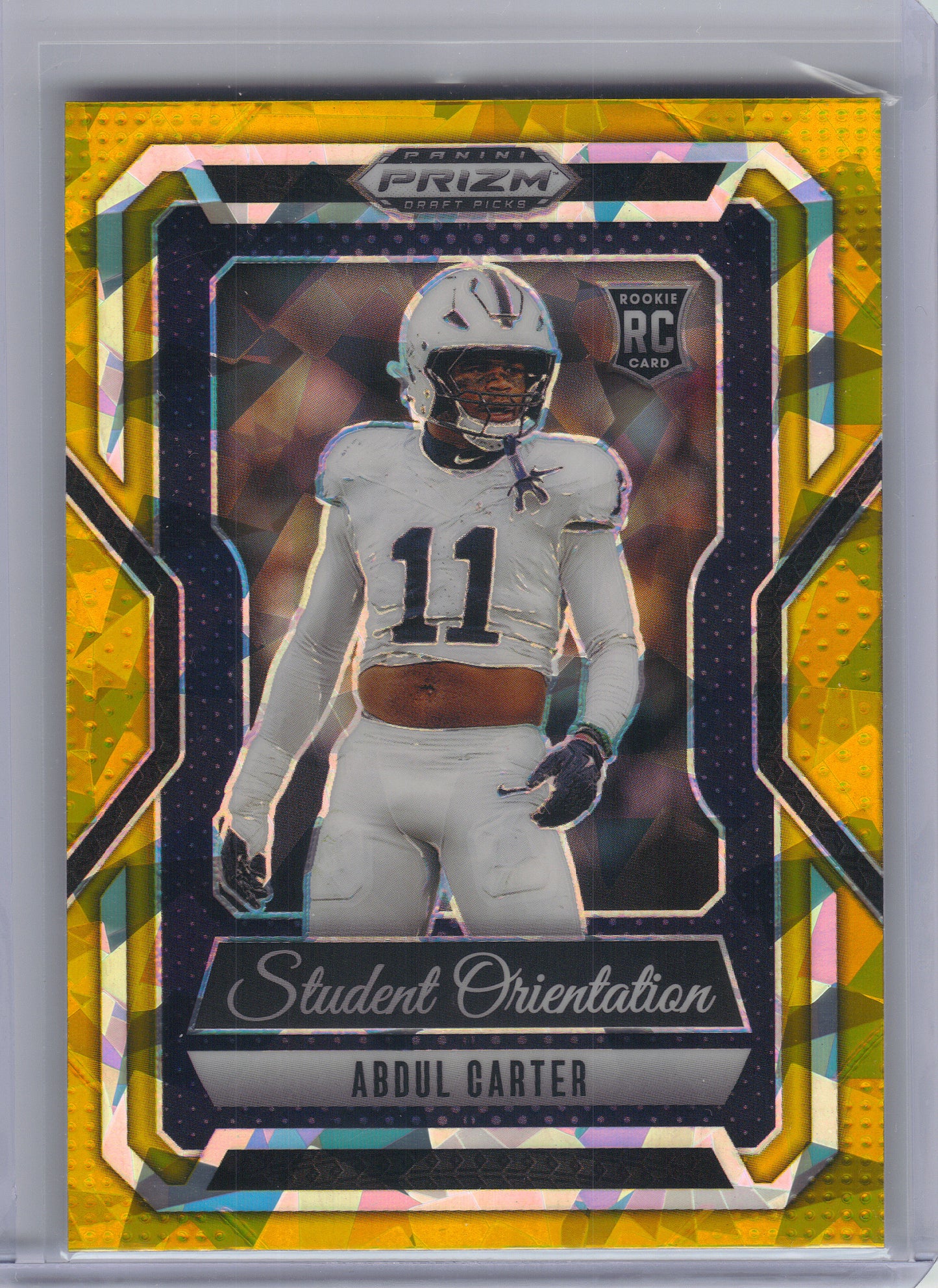 2025 Panini Prizm Draft Picks #10 Abdul Carter Student Orientation Gold Ice Penn State Nittany Lions