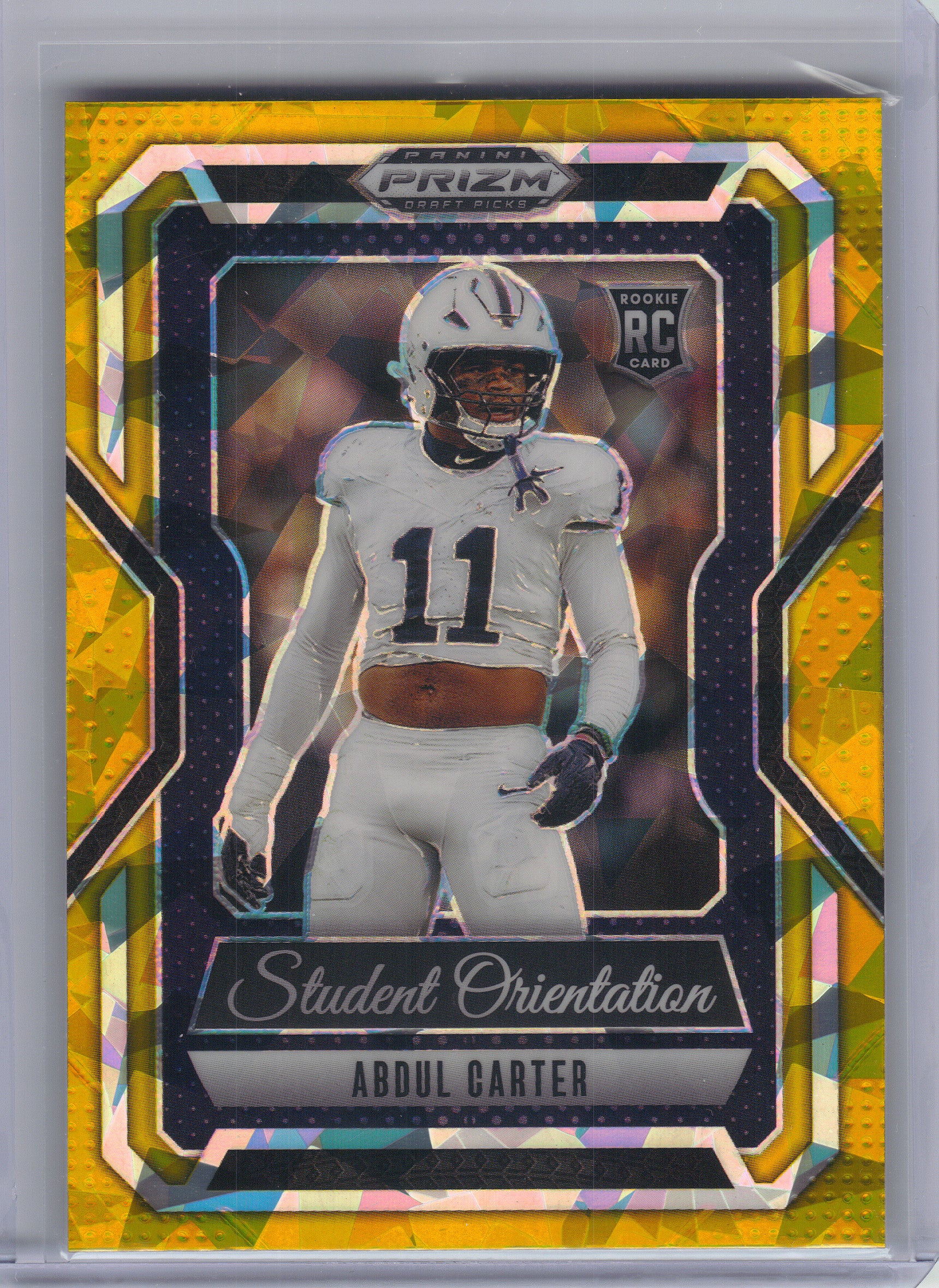 2025 Panini Prizm Draft Picks #10 Abdul Carter Student Orientation Gold Ice Penn State Nittany Lions