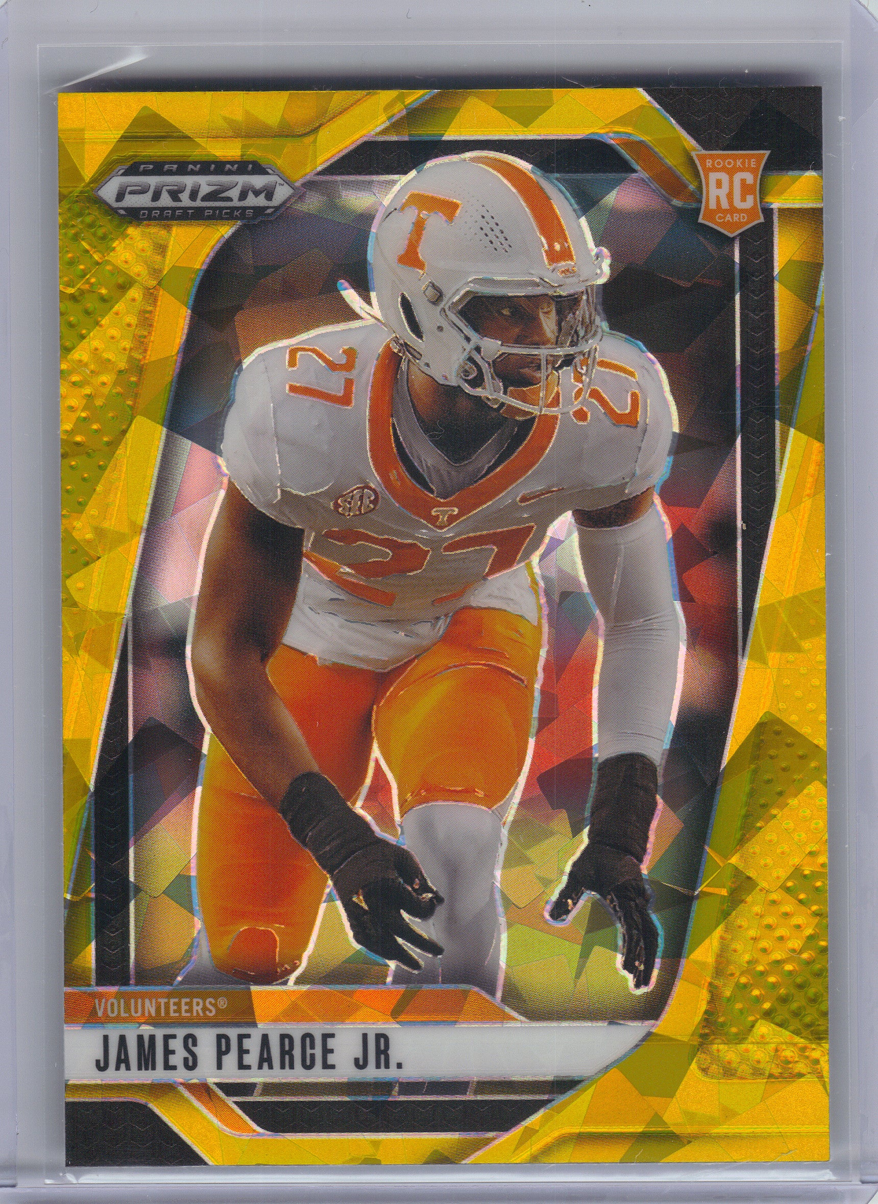 2025 Panini Prizm Draft Picks #121 James Pearce Jr. Prizms Gold Ice Tennessee Volunteers