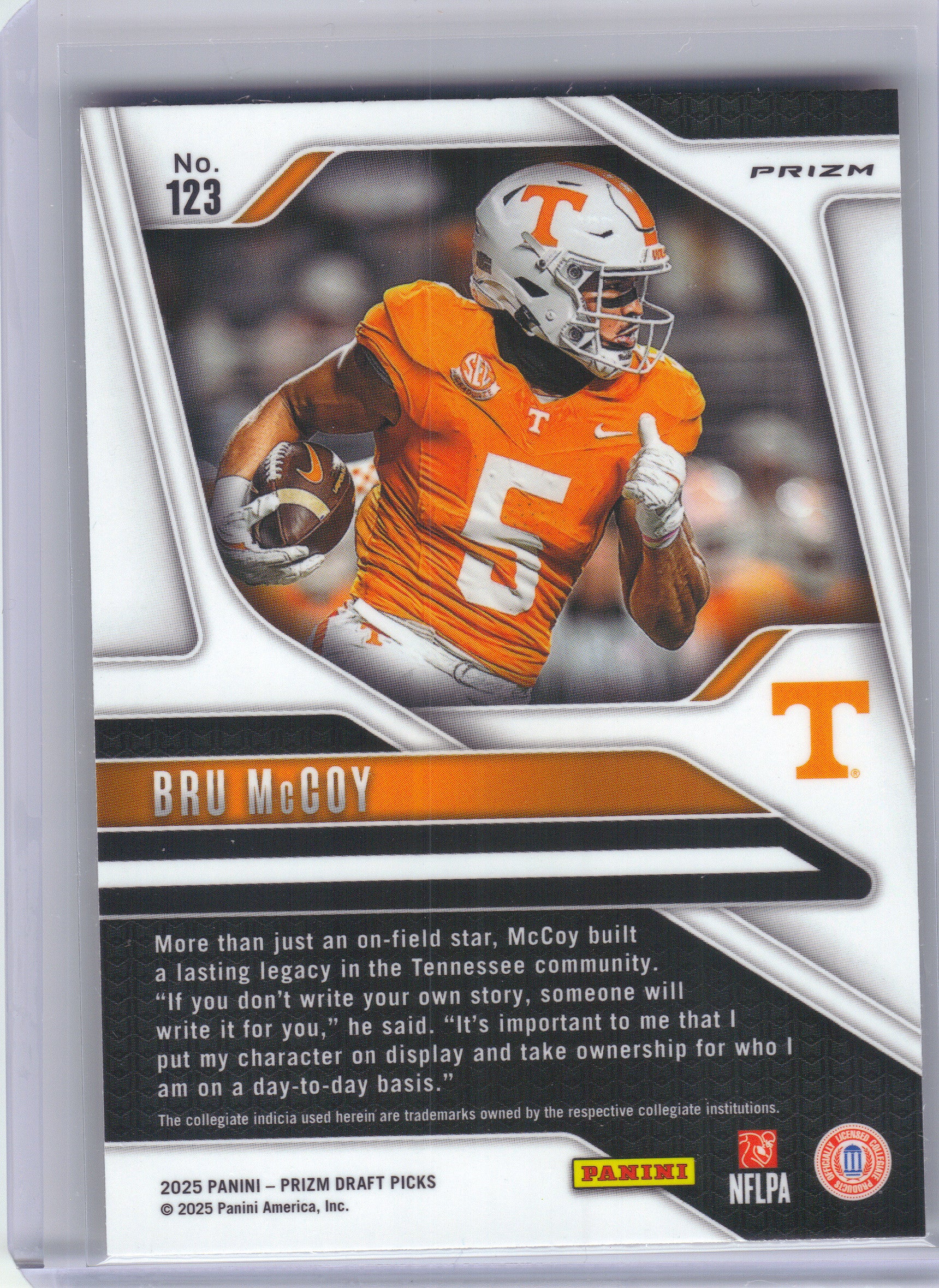 2025 Panini Prizm Draft Picks #123 Bru McCoy Prizms Gold Ice Tennessee Volunteers