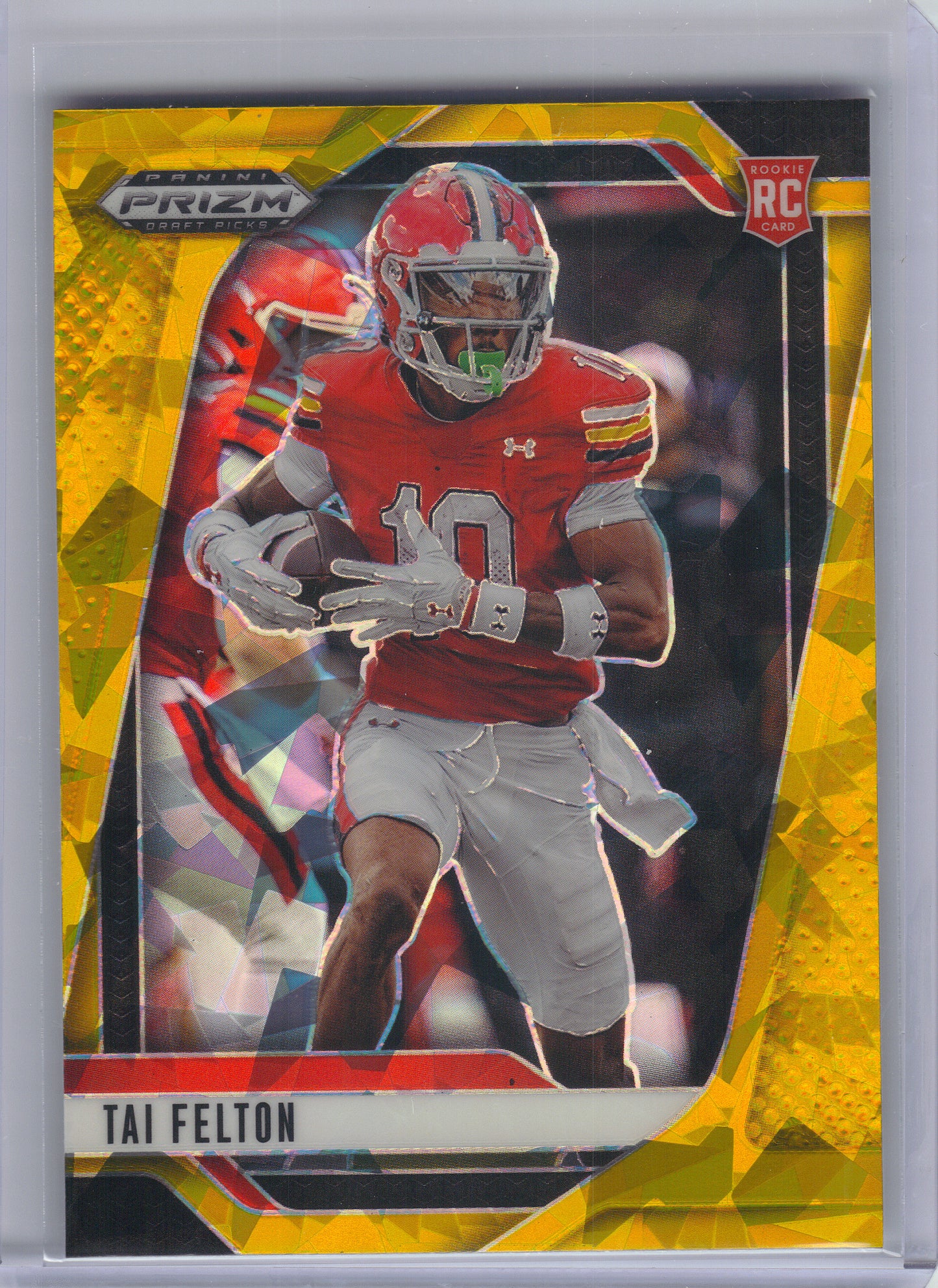 2025 Panini Prizm Draft Picks #36 Tai Felton Prizms Gold Ice Maryland Terrapins