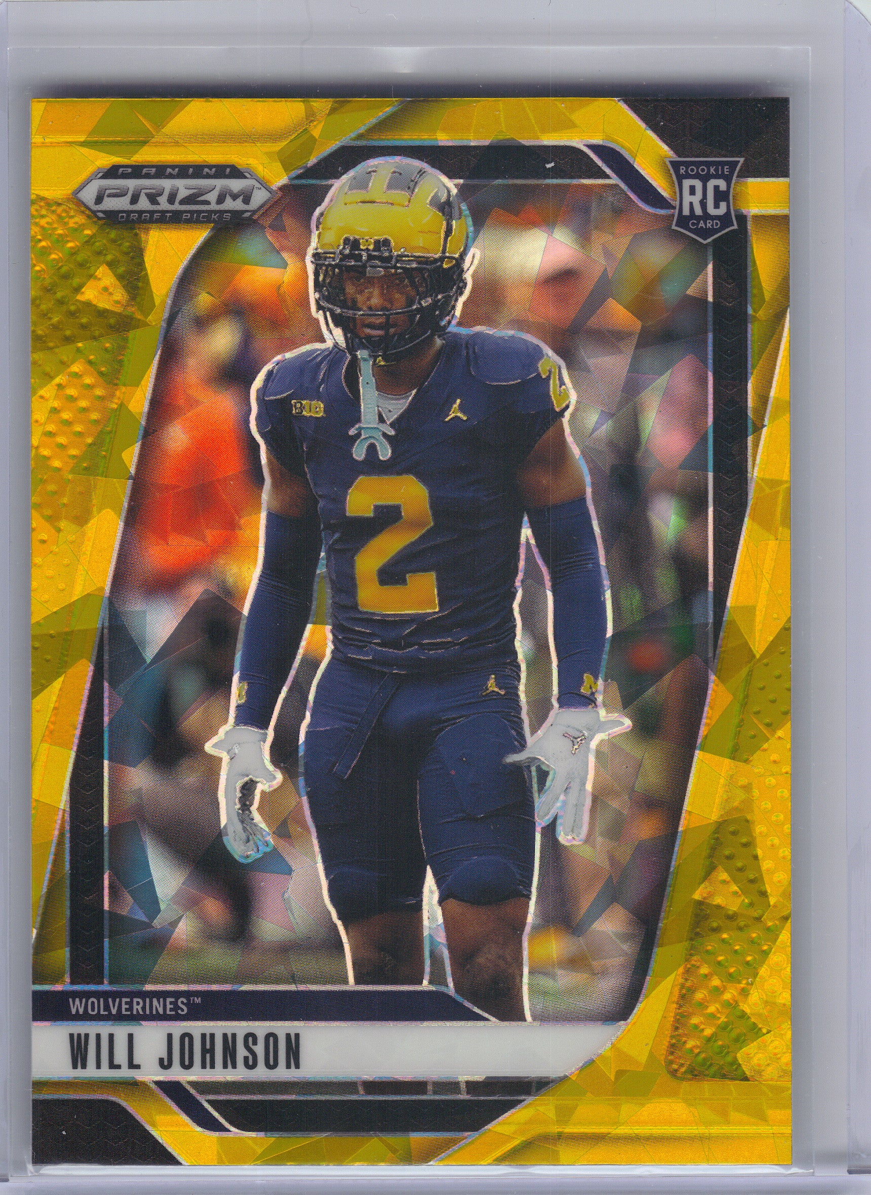 2025 Panini Prizm Draft Picks #60 Will Johnson Prizms Gold Ice Michigan Wolverines
