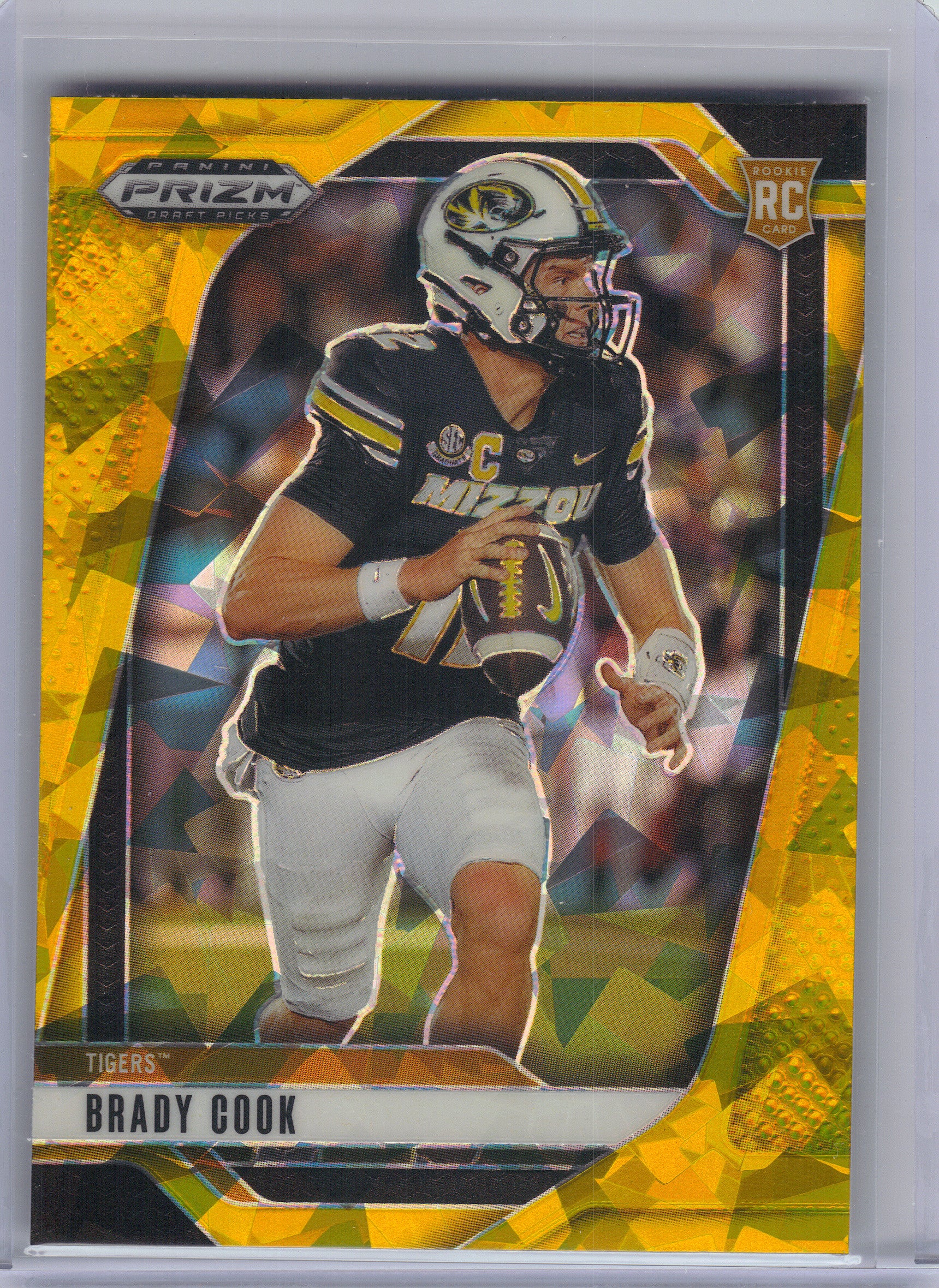 2025 Panini Prizm Draft Picks #70 Brady Cook Prizms Gold Ice Missouri Tigers