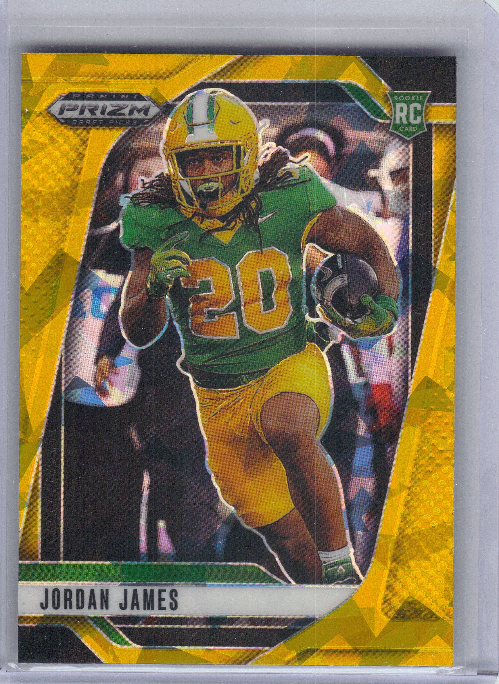 2025 Panini Prizm Draft Picks #98 Jordan James Prizms Gold Ice Oregon Ducks