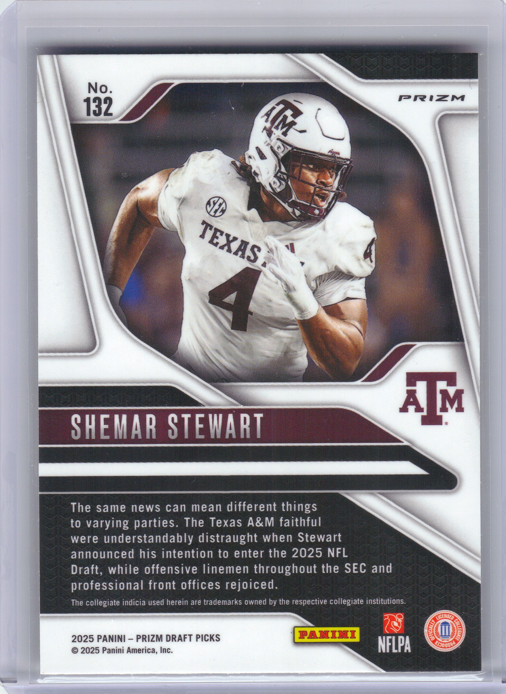 2025 Panini Prizm Draft Picks #132 Shemar Stewart Prizms Gold Ice Texas A&M Aggies