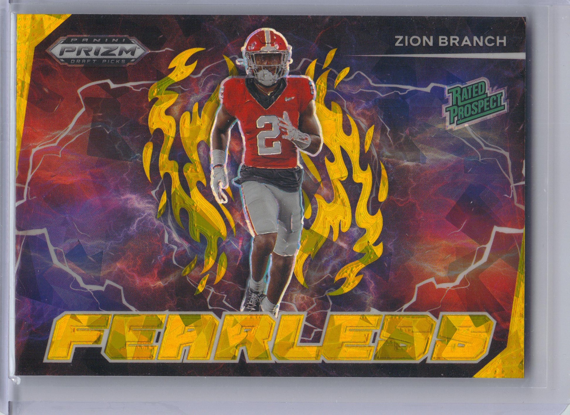 2025 Panini Prizm Draft Picks #F-ZBH Zion Branch Fearless Gold Ice Georgia Bulldogs
