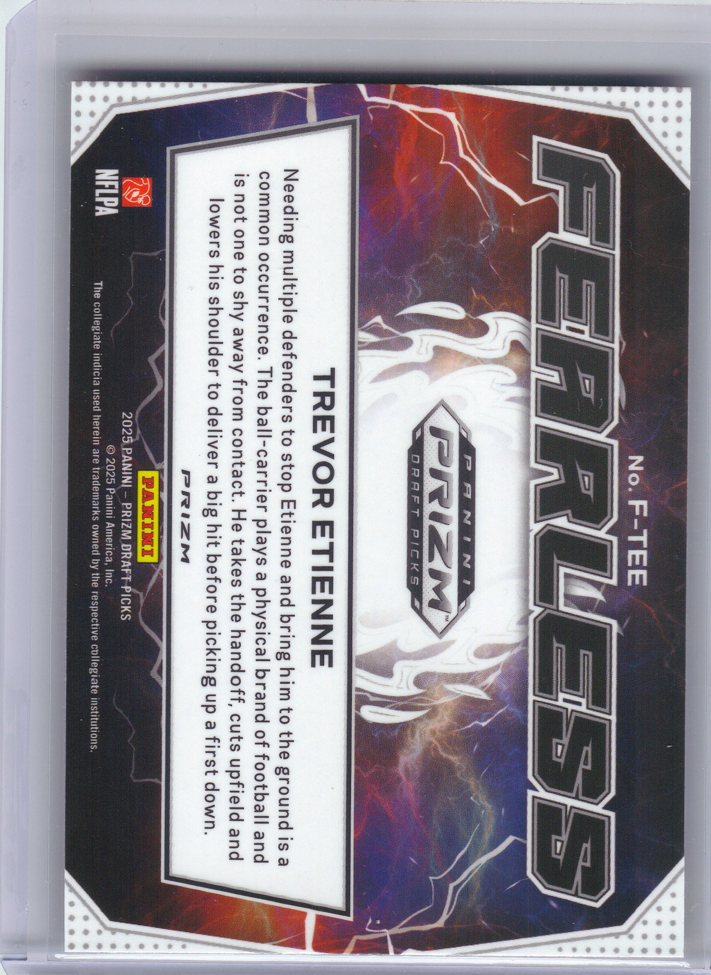 2025 Panini Prizm Draft Picks #F-TEE Trevor Etienne Fearless Gold Ice Georgia Bulldogs