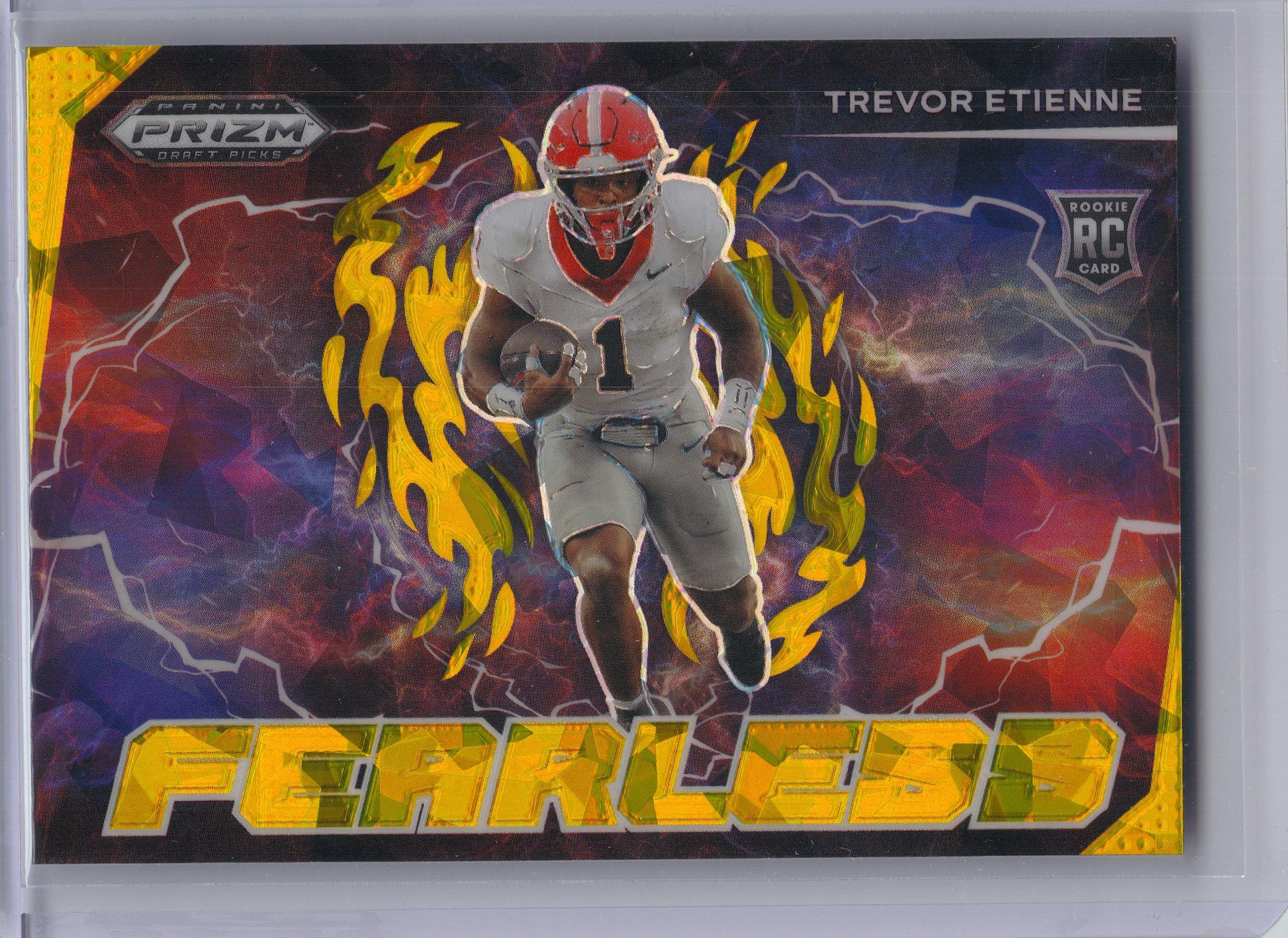 2025 Panini Prizm Draft Picks #F-TEE Trevor Etienne Fearless Gold Ice Georgia Bulldogs