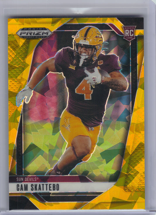 2025 Panini Prizm Draft Picks #9 Cam Skattebo Prizms Gold Ice Arizona State Sun Devils
