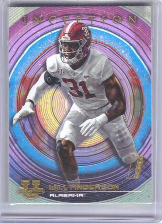 2022-23 Bowman University Inception #11 Will Anderson Alabama Crimson Tide