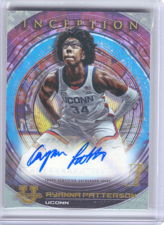 2022-23 Bowman University Inception #BIA-AP Ayanna Patterson Base Autographs Connecticut Huskies AU