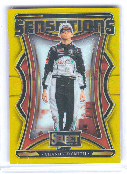 2025 Panini Select #26 Sheldon Creed Sensations Gold Prizms #/10 Haas Factory Team SN