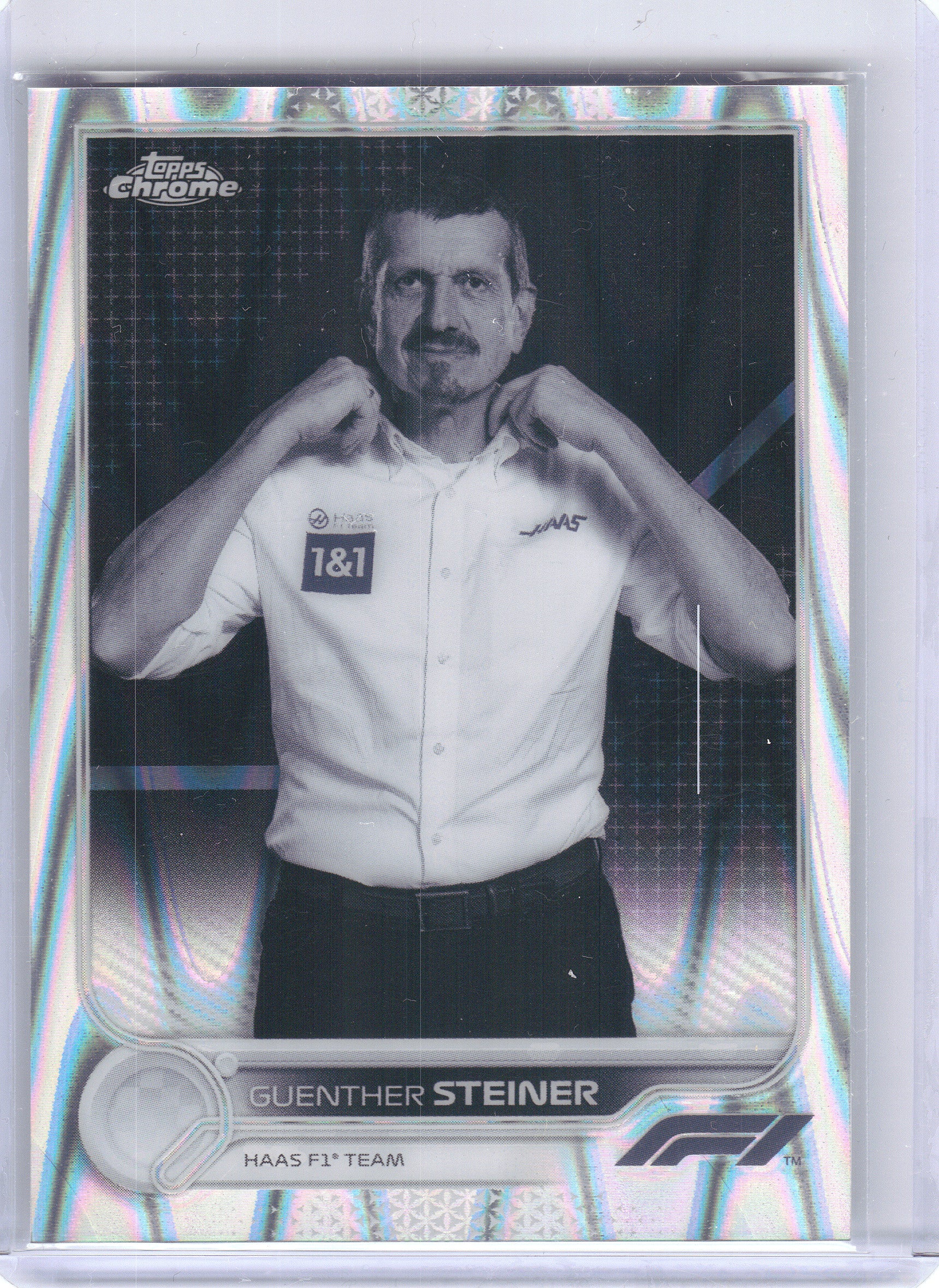 2022 Topps Chrome Formula 1 #108 Guenther Steiner Black & White RayWave Haas