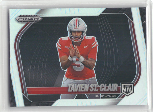 2025 Panini Prizm Black #193 Tavien St. Clair Prizms Silver Ohio State Buckeyes