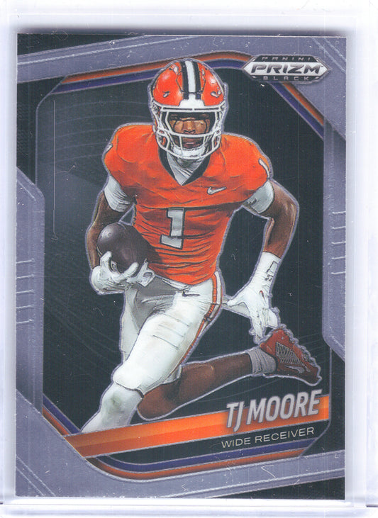 2025 Panini Prizm Black #162 T.J. Moore Prizms Purple Ice #/149 Clemson Tigers SN