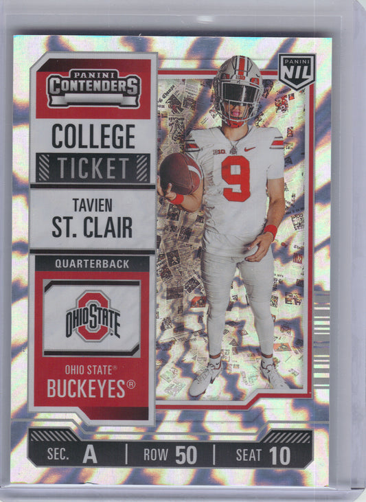 2025 Panini Ohio State University #5 Tavien St. Clair Lightning Spokes #/99 Ohio State Buckeyes SN