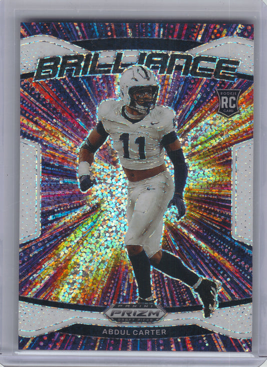2025 Panini Prizm Draft Picks #1 Abdul Carter Brilliance White Sparkle Penn State Nittany Lions