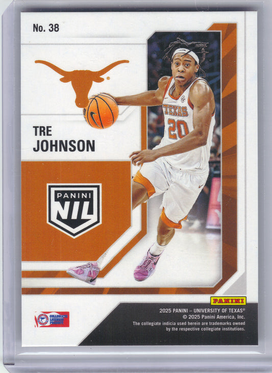 2025 Panini NIL Texas Longhorns #38 Tre Johnson III Panini Logo Texas Longhorns