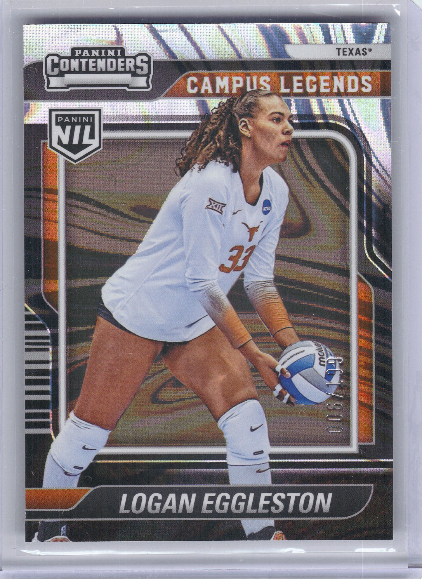 2025 Panini NIL Texas Longhorns #7 Logan Eggleston Campus Legends Swirl #/199 Texas Longhorns SN
