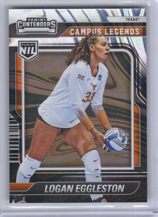 2025 Panini NIL Texas Longhorns #7 Logan Eggleston Campus Legends Swirl #/199 Texas Longhorns SN