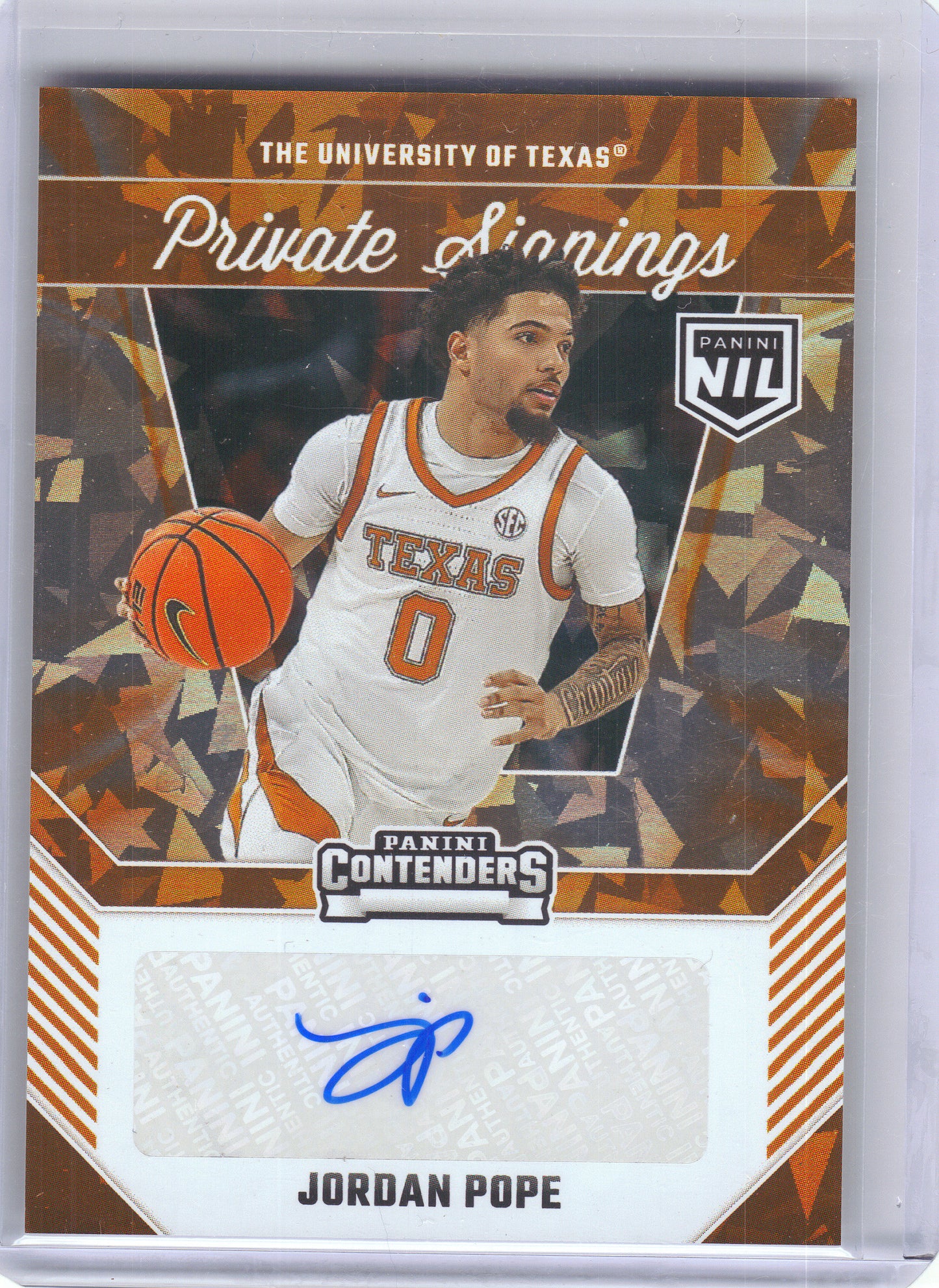 2025 Panini NIL Texas Longhorns #JP Jordan Pope Private Signings Texas Longhorns AU