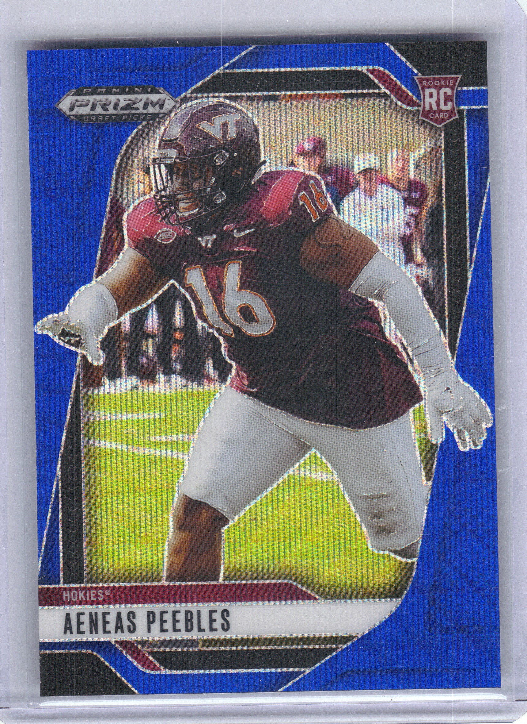 2025 Panini Prizm Draft Picks #145 Aeneas Peebles Prizms Blue Wave #/299 Virginia Tech Hokies SN