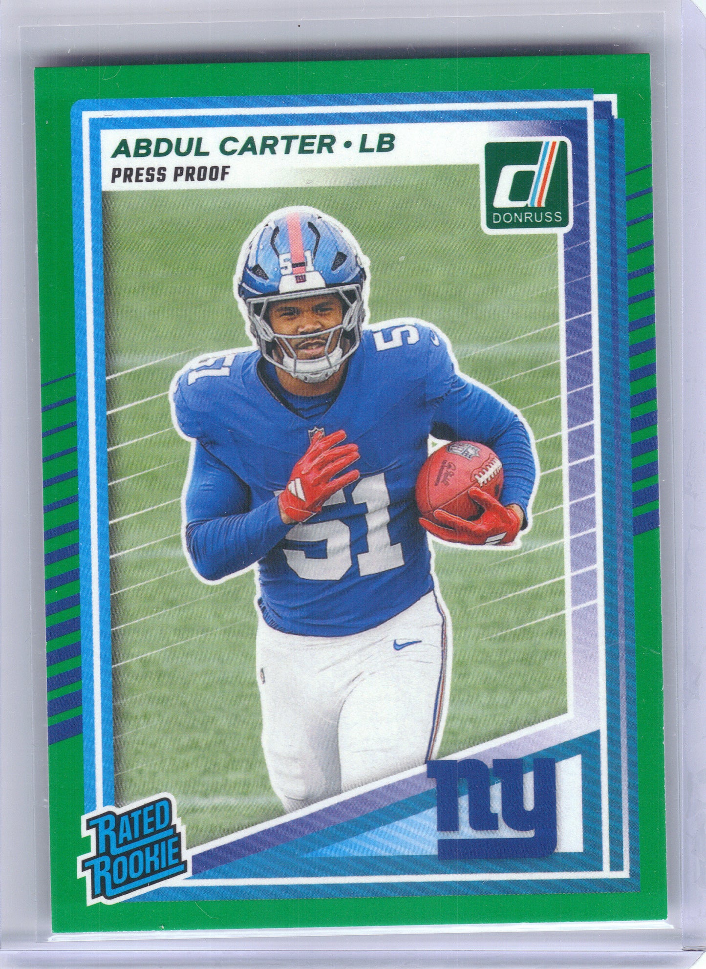 2025 Donruss #315 Abdul Carter Press Proofs Green New York Giants RC