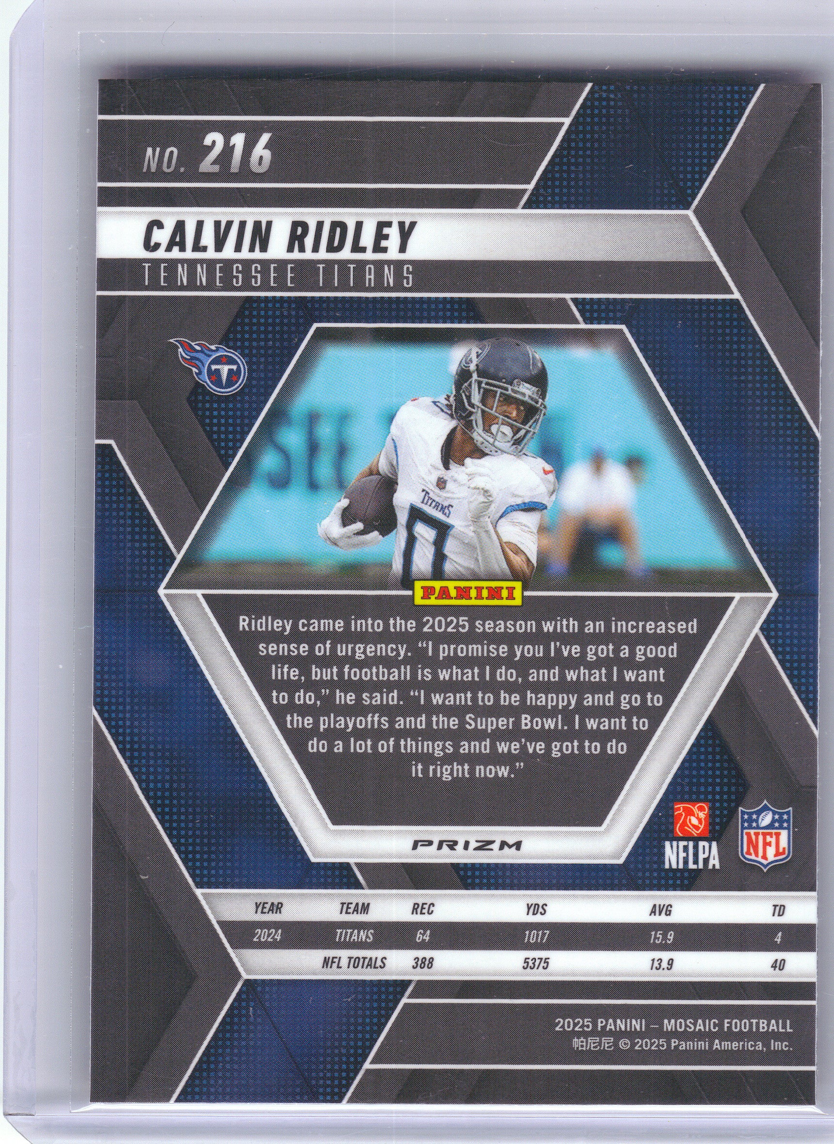 2025 Panini Mosaic #216 Calvin Ridley Mosaic Red Tennessee Titans