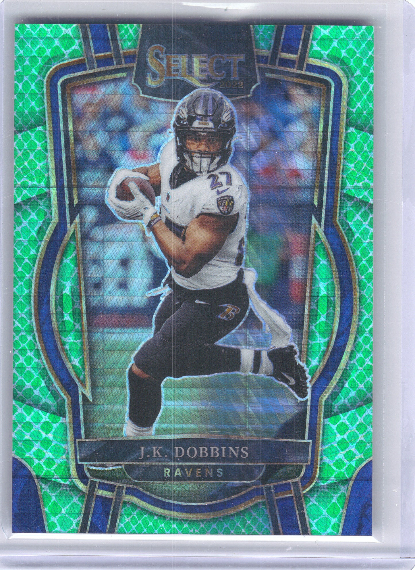 2022 Panini Select #292 J.K. Dobbins Dragon Scale Prizm #/89 Baltimore Ravens SN