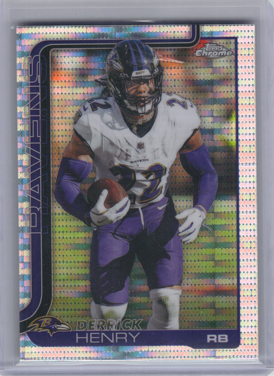 2025 Topps Chrome #25 Derrick Henry Pulsar Refractor Baltimore Ravens