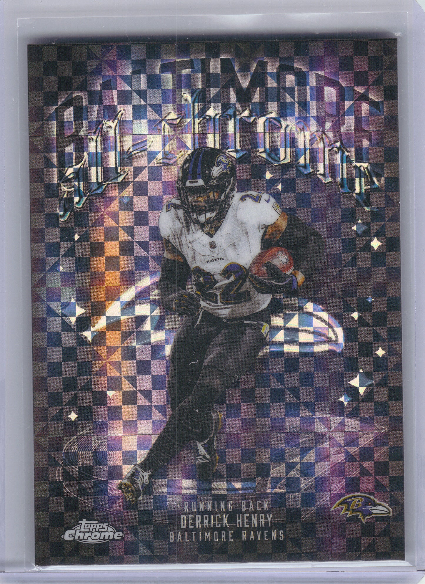 2025 Topps Chrome #ACT-4 Derrick Henry All-Chrome Team X-Fractor Baltimore Ravens