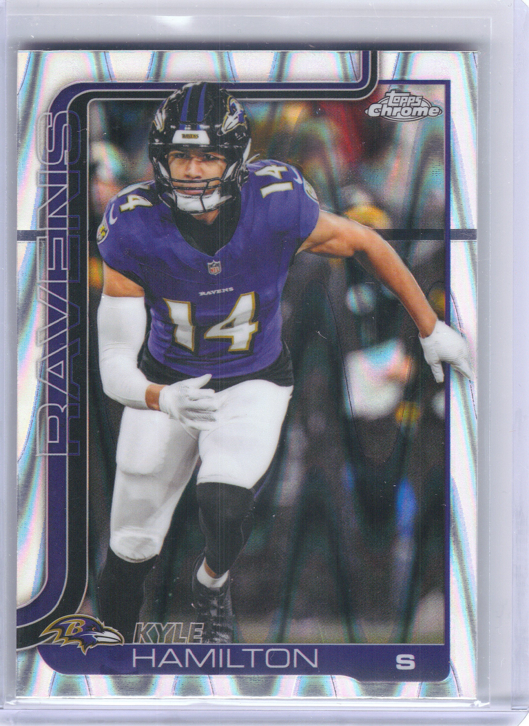 2025 Topps Chrome #29 Kyle Hamilton Ray Wave Refractor Baltimore Ravens