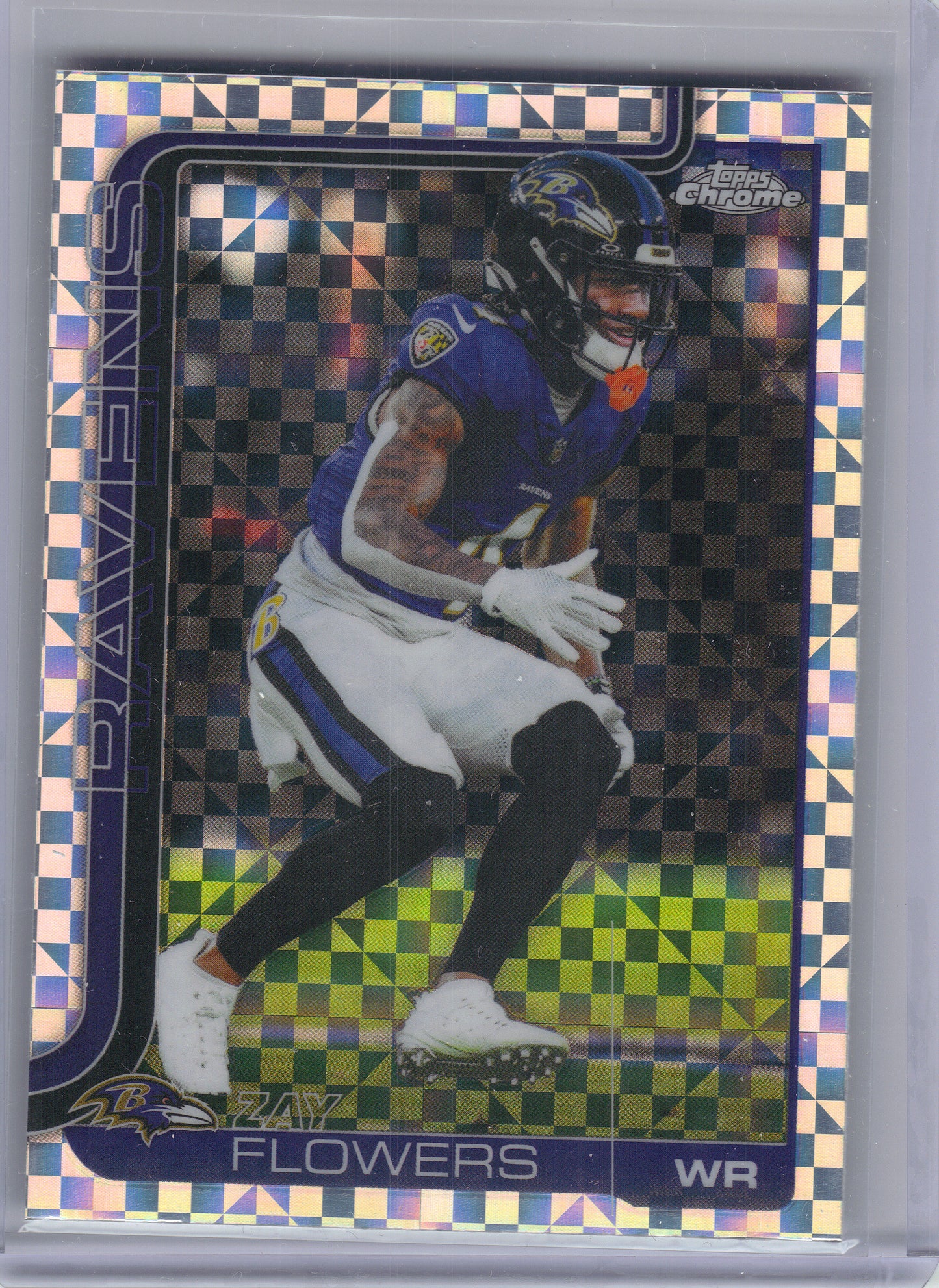 2025 Topps Chrome #22 Zay Flowers X-Fractor Baltimore Ravens