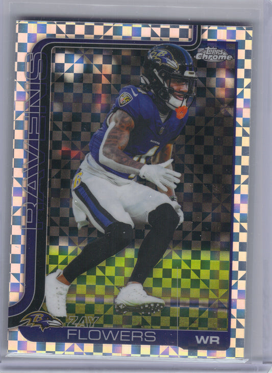 2025 Topps Chrome #22 Zay Flowers X-Fractor Baltimore Ravens
